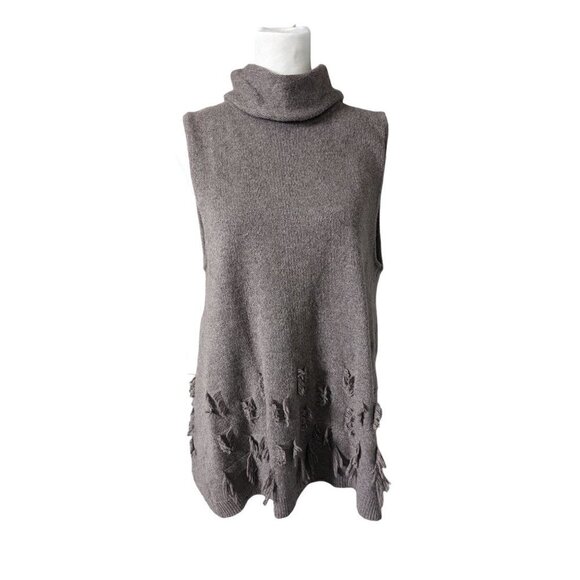 One Grey Day Sweaters - One Grey Day Alpaca Turtleneck Open Back Sleeveless Sweater Women's Size M